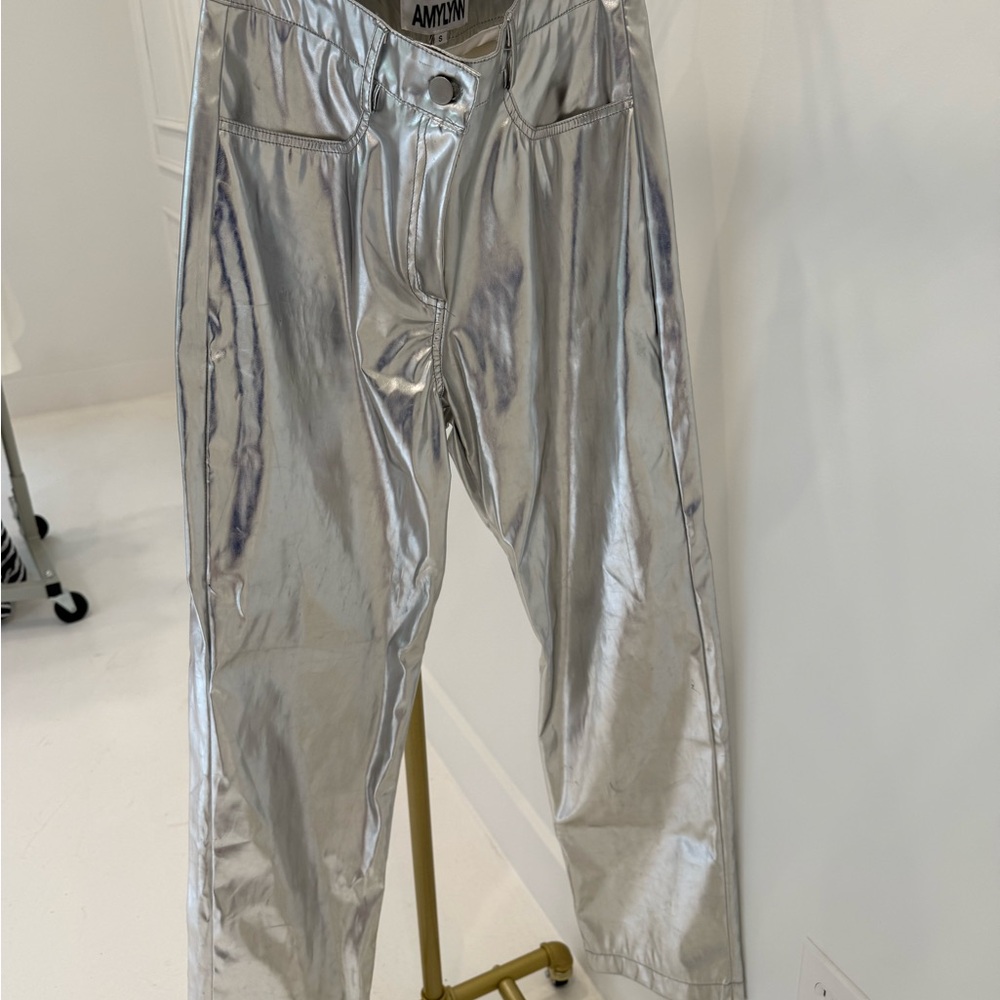 Silver Metallic Pants